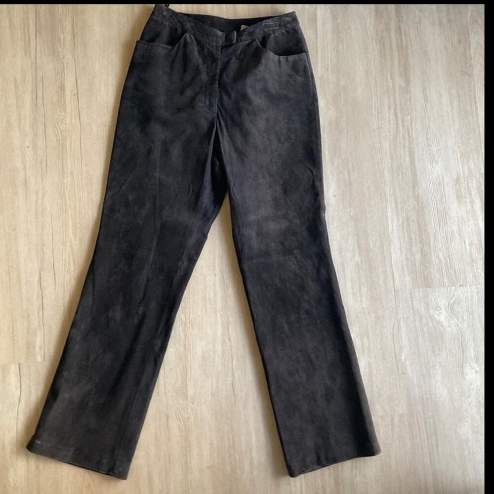 Caslon Nordstrom brand chocolate Brown Suede straight leg pants size 4P